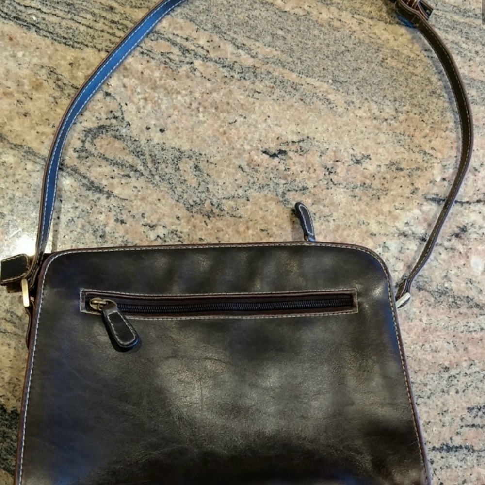 Villager, A Liz Claiborne Selection, Espresso Brown Leather Purse - Picture 2 of 7